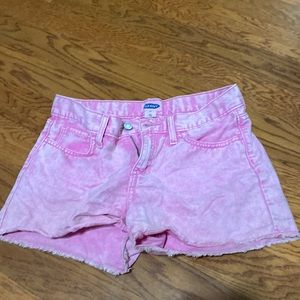 old navy pink jean shorts